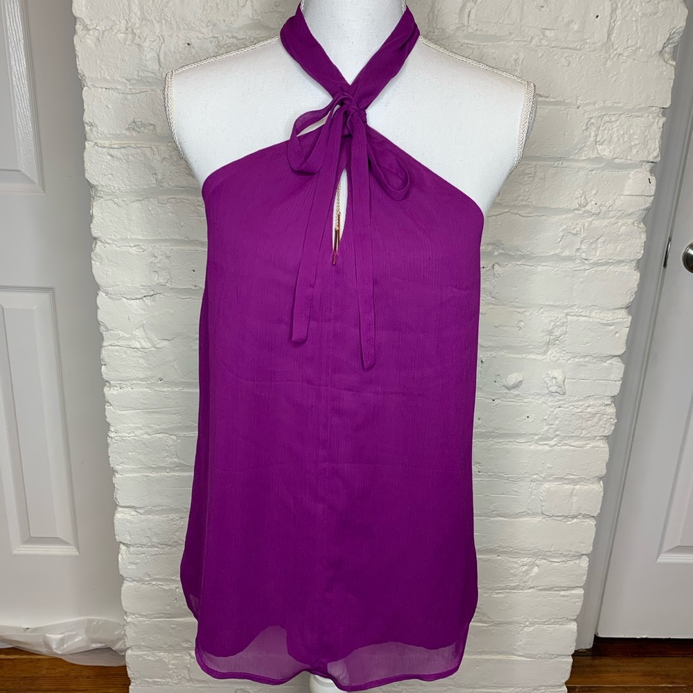 Jacob Backless Purple Sleeveless Blouse M